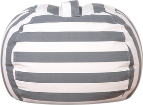 WEKAPO Stuffed Animal Storage Bean Bag Cover,Gray Stripes