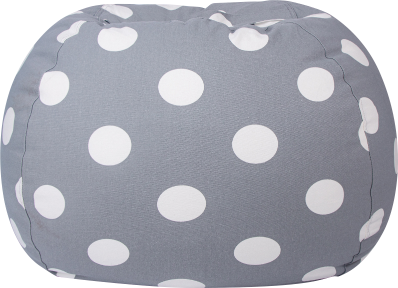 WEKAPO Stuffed Animal Storage Bean Bag Cover,Gray Dot