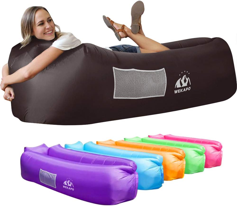 WEKAPO Inflatable Lounger Air Sofa,Taupe