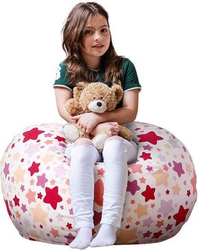 WEKAPO Stuffed Animal Storage Bean Bag Cover,Large star