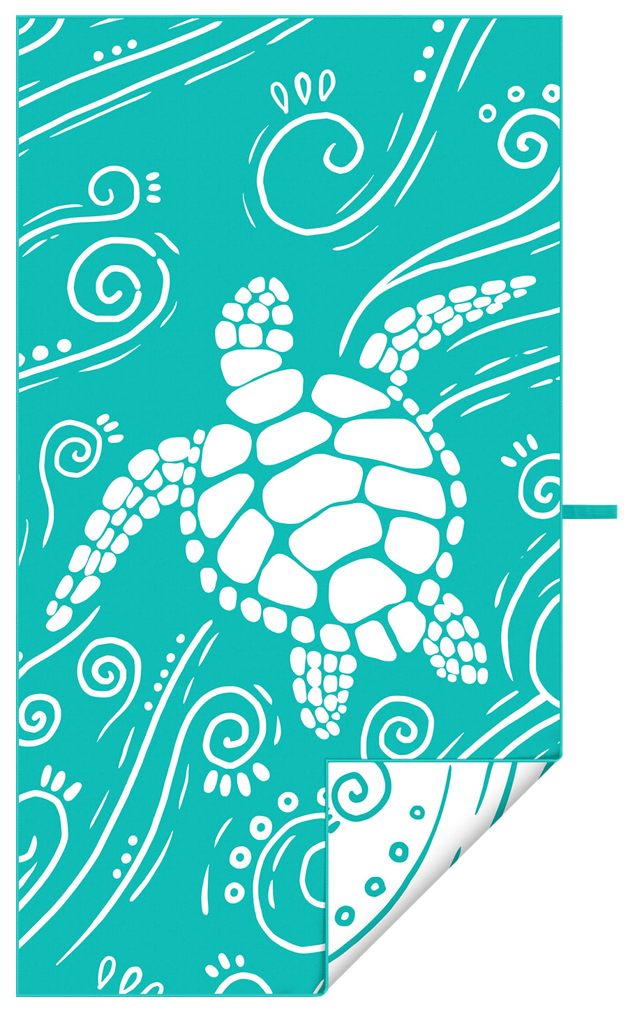 WEKAPO Microfiber Beach Towel,Teal Sea Turtle