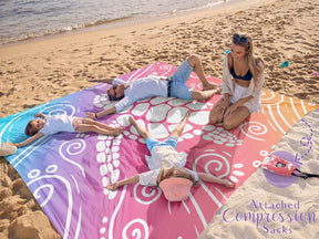 WEKAPO Sand Free Beach Blanket,Pinkish Purple Sea Turtle