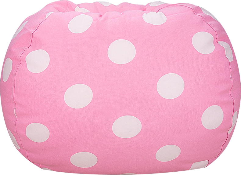 WEKAPO Stuffed Animal Storage Bean Bag Cover,Pink Dot