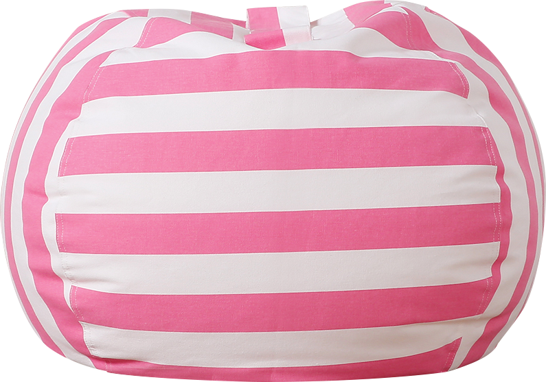 WEKAPO Stuffed Animal Storage Bean Bag Cover,Pink Stripes