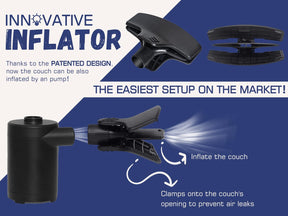 WEKAPO Inflatable Couch with Pump,Navy