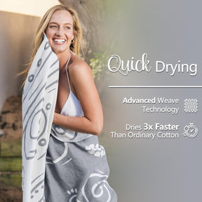 WEKAPO Turkish Beach Towel,Light Grey Sea Turtle