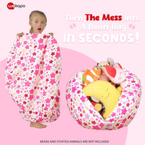 WEKAPO Stuffed Animal Storage Bean Bag Cover,Small star