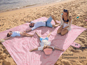 WEKAPO Sand Free Beach Blanket,Pink Sea Shells