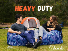 WEKAPO Inflatable Lounger Air Sofa,Blue Leaf