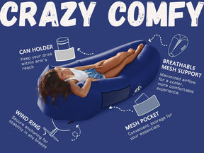 WEKAPO Inflatable Couch with Pump,Navy