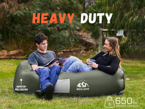 WEKAPO Inflatable Lounger Air Sofa,Olive Green