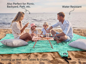 WEKAPO Sand Free Beach Blanket,Turquoise Shells