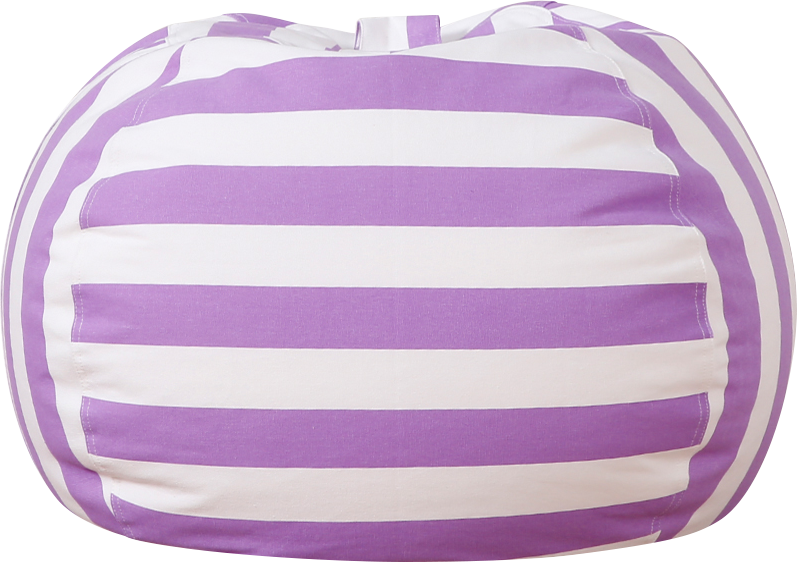 WEKAPO Stuffed Animal Storage Bean Bag Cover,Purple Stripes