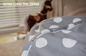WEKAPO Stuffed Animal Storage Bean Bag Cover,Gray Dot