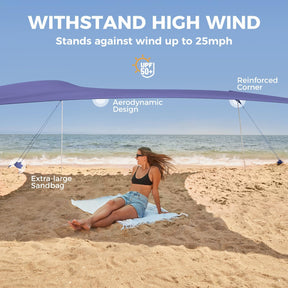 WEKAPO Beach Tent Sun Shelter,Navy