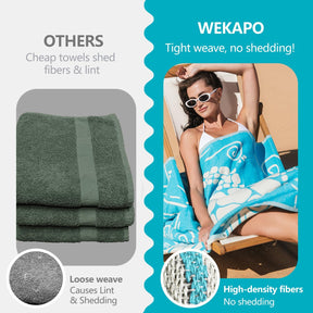 WEKAPO Turkish Beach Towel,Turquoise Sea Turtle