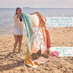 WEKAPO Sand Free Beach Blanket,Sea Turtle