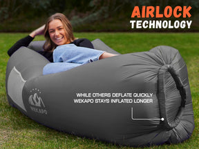 WEKAPO Inflatable Lounger Air Sofa,Slate Gray