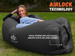 WEKAPO Inflatable Lounger Air Sofa,Black