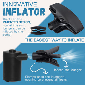 WEKAPO Portable Electric Air Pump & Nozzle Set for Air Loungers