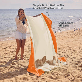 WEKAPO Sand Free Beach Blanket, Orange