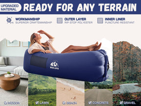 WEKAPO Inflatable Couch with Pump,Navy