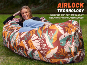 WEKAPO Inflatable Lounger Air Sofa,Chocolate Leaf