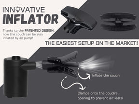 WEKAPO Inflatable Couch with Pump,Black