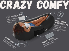WEKAPO Inflatable Couch with Pump,Black