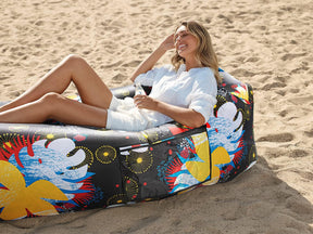 WEKAPO Inflatable Lounger Air Sofa,Floral Boom