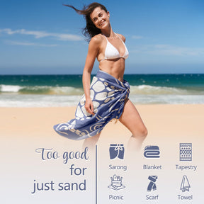 WEKAPO Turkish Beach Towel,Light Navy Sea Turtle