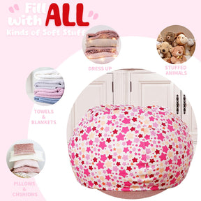 WEKAPO Stuffed Animal Storage Bean Bag Cover,Small star