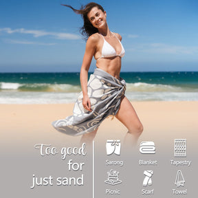 WEKAPO Turkish Beach Towel,Light Grey Sea Turtle