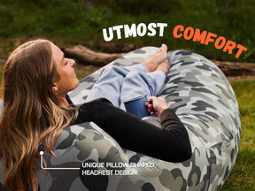 WEKAPO Inflatable Lounger Air Sofa,Grey Camouflage