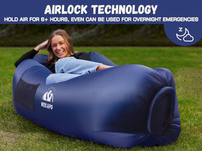 WEKAPO Inflatable Couch with Pump,Navy
