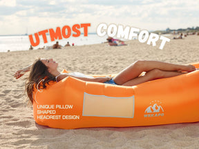 WEKAPO Inflatable Lounger Air Sofa,Orange