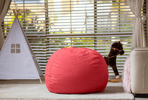 WEKAPO Stuffed Animal Storage Bean Bag Cover,Solid Red