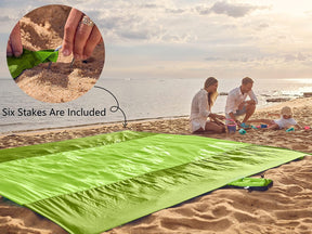 WEKAPO Sand Free Beach Blanket, Green