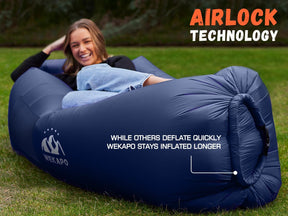 WEKAPO Inflatable Lounger Air Sofa,Navy