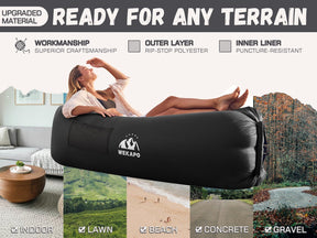 WEKAPO Inflatable Couch with Pump,Black
