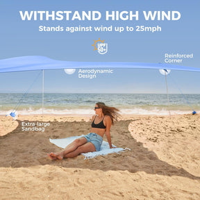 WEKAPO Beach Tent Sun Shelter,Periwinkle Blue