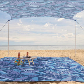 WEKAPO Beach Tent Sun Shelter,Sapphire Twilight Leaf