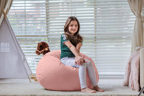 WEKAPO Stuffed Animal Storage Bean Bag Cover,Solid Pink