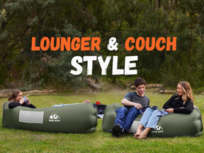WEKAPO Inflatable Lounger Air Sofa,Olive Green