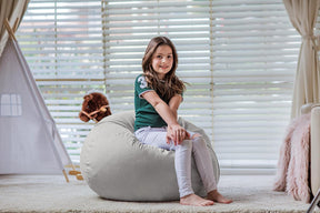 WEKAPO Stuffed Animal Storage Bean Bag Cover,Solid Grey
