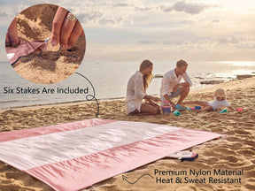 WEKAPO Sand Free Beach Blanket, Pink