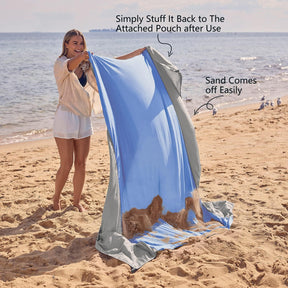 WEKAPO Sand Free Beach Blanket, Periwinkle Blue