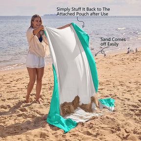 WEKAPO Sand Free Beach Blanket, Turquoise