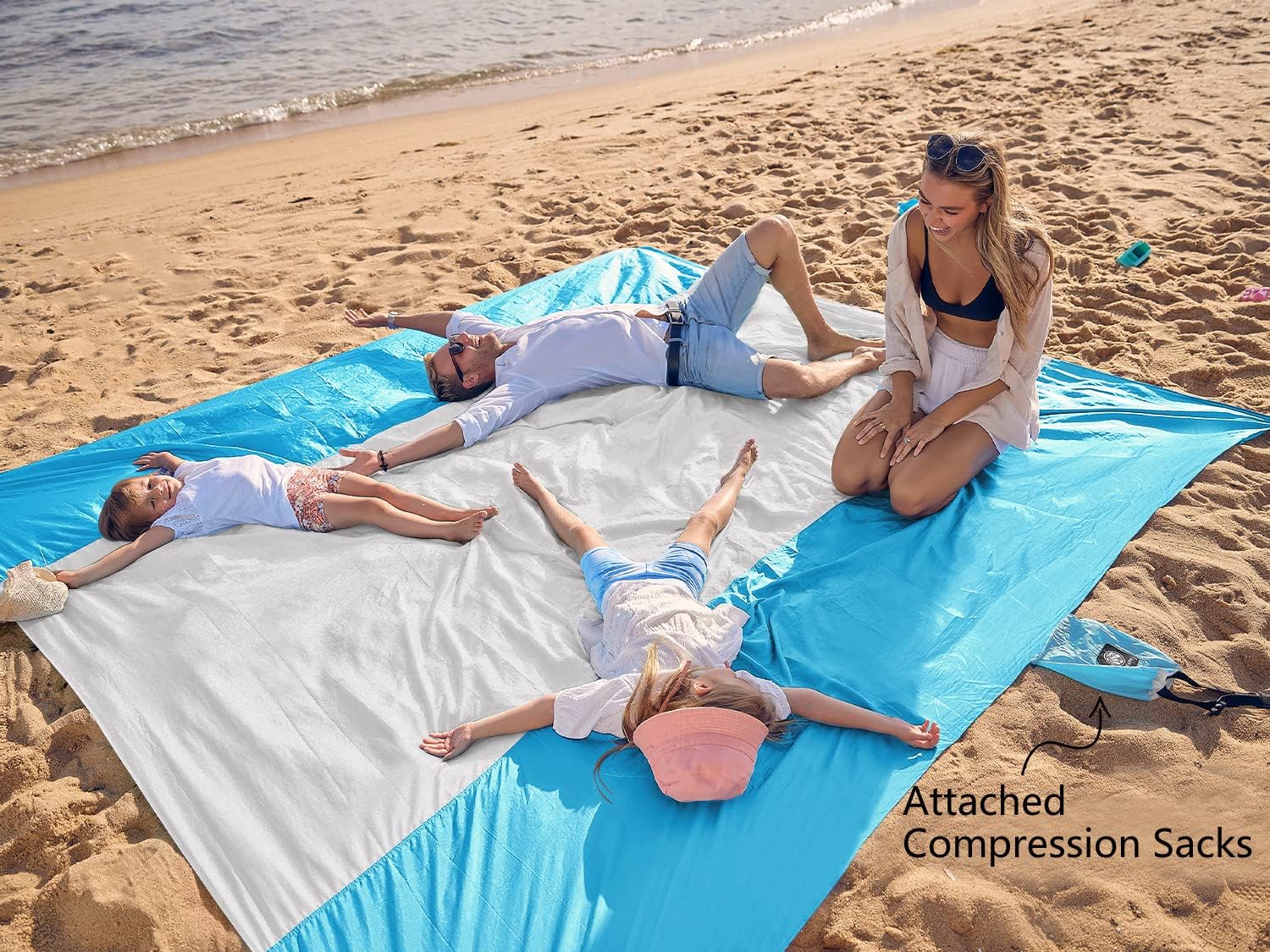 WEKAPO Sand Free Beach Blanket, White