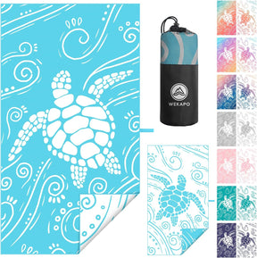 WEKAPO Microfiber Beach Towel,Blue Sea Turtle